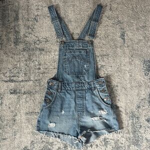 Divided Light Blue Denim Short Overalls